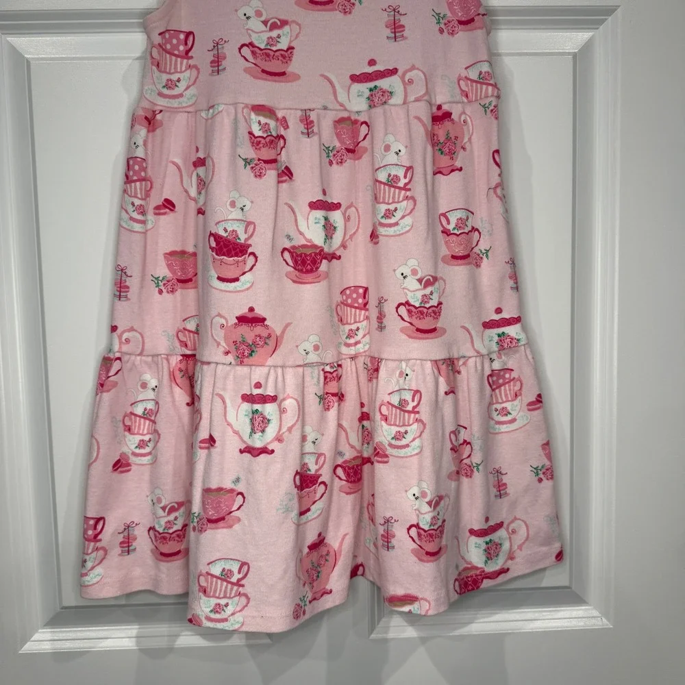 Gymboree Girls Pink Tea Party Tiered Dress Size 8‎